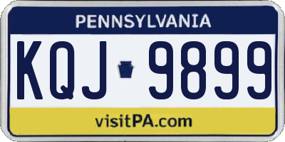 PA license plate KQJ9899