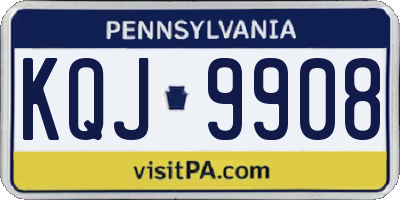 PA license plate KQJ9908