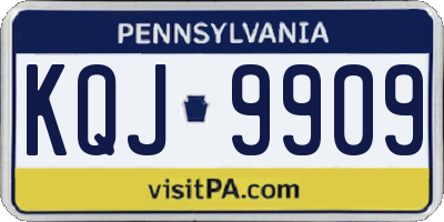 PA license plate KQJ9909
