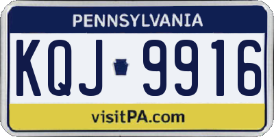 PA license plate KQJ9916
