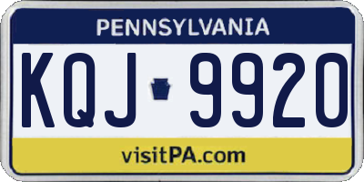 PA license plate KQJ9920