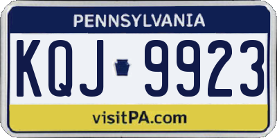 PA license plate KQJ9923