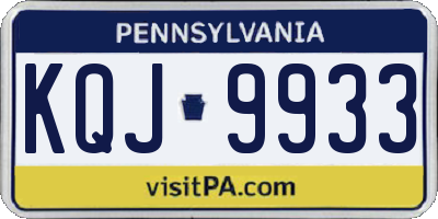 PA license plate KQJ9933