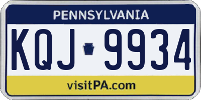 PA license plate KQJ9934