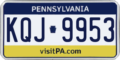 PA license plate KQJ9953