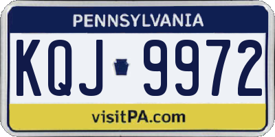 PA license plate KQJ9972
