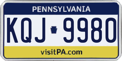 PA license plate KQJ9980