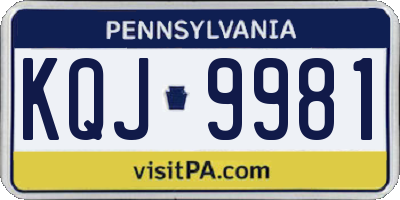 PA license plate KQJ9981