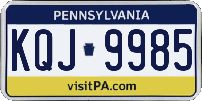 PA license plate KQJ9985