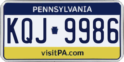PA license plate KQJ9986