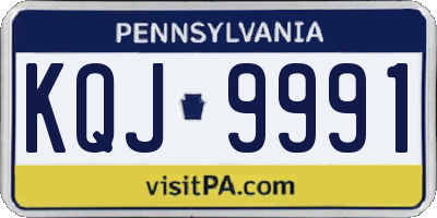 PA license plate KQJ9991