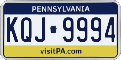 PA license plate KQJ9994