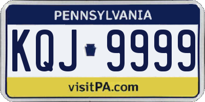 PA license plate KQJ9999