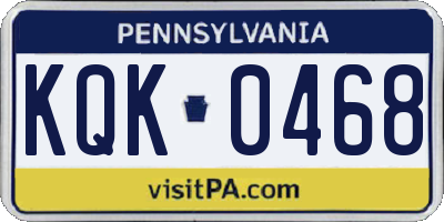 PA license plate KQK0468