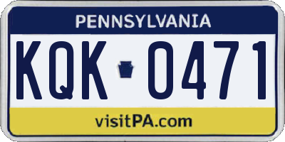 PA license plate KQK0471