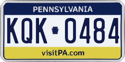 PA license plate KQK0484