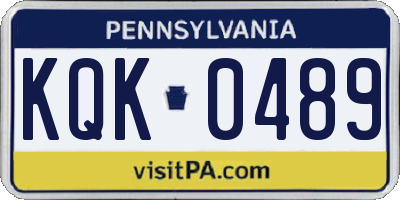 PA license plate KQK0489