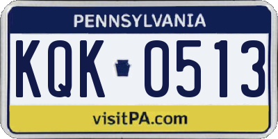 PA license plate KQK0513