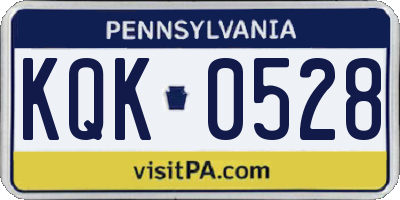 PA license plate KQK0528
