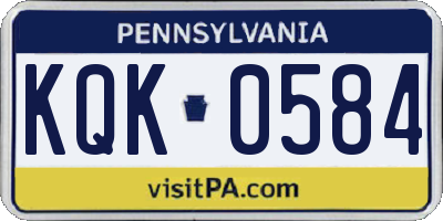 PA license plate KQK0584