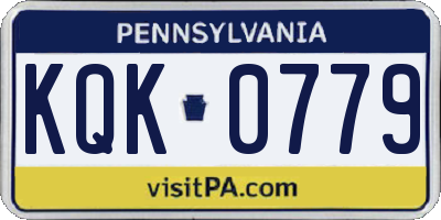 PA license plate KQK0779