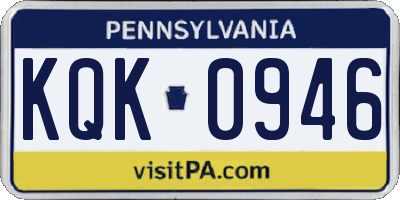 PA license plate KQK0946