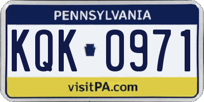 PA license plate KQK0971