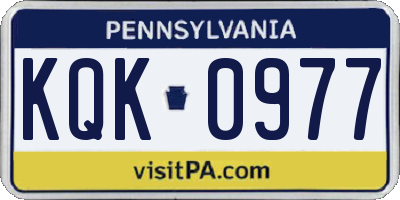 PA license plate KQK0977