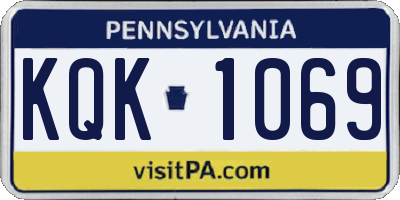 PA license plate KQK1069