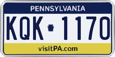 PA license plate KQK1170
