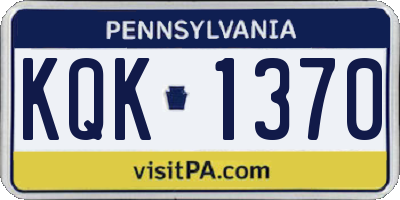 PA license plate KQK1370
