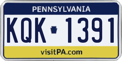 PA license plate KQK1391