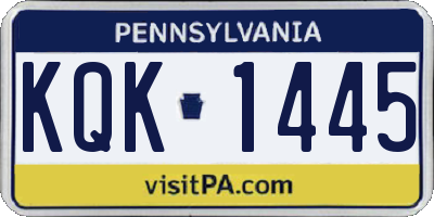 PA license plate KQK1445