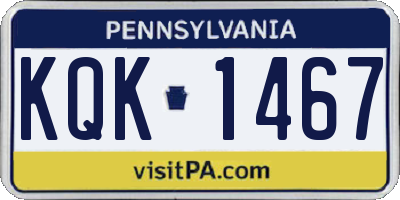PA license plate KQK1467