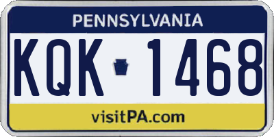 PA license plate KQK1468