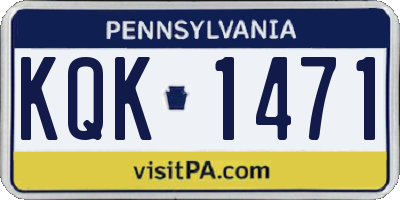 PA license plate KQK1471