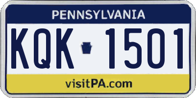 PA license plate KQK1501