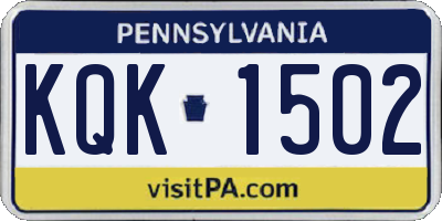 PA license plate KQK1502