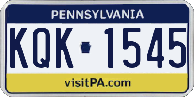 PA license plate KQK1545
