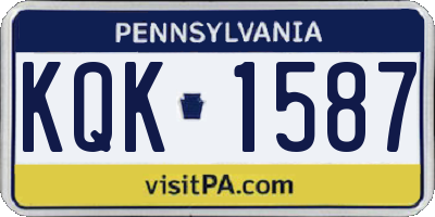 PA license plate KQK1587