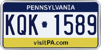 PA license plate KQK1589