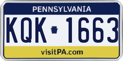 PA license plate KQK1663