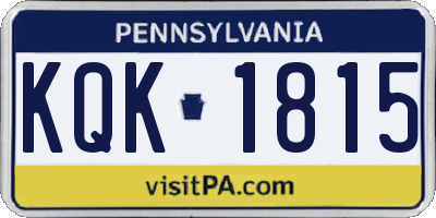 PA license plate KQK1815