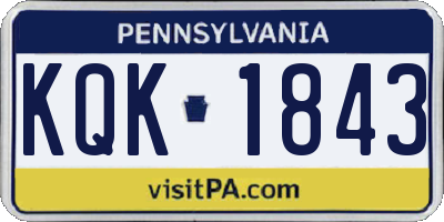 PA license plate KQK1843