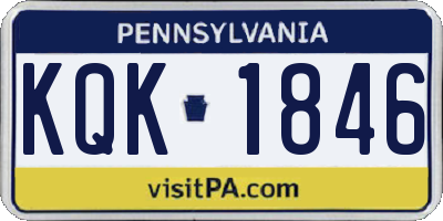 PA license plate KQK1846