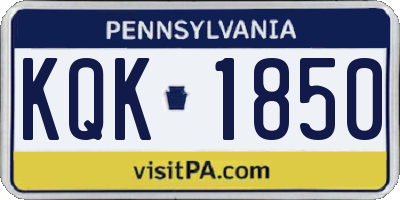 PA license plate KQK1850