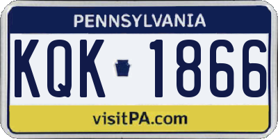 PA license plate KQK1866