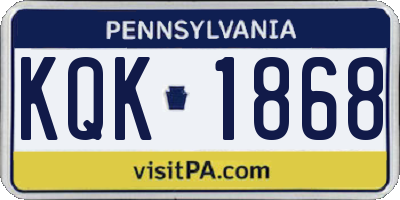 PA license plate KQK1868