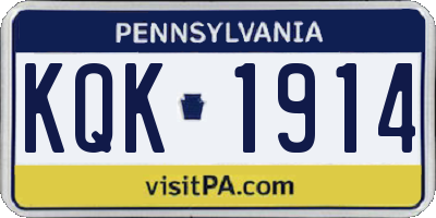 PA license plate KQK1914