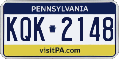 PA license plate KQK2148
